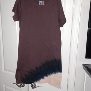 Marc New York T-Shirt Dress - Maroon with Tye Dye, Size XL